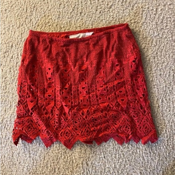 Jen’s Pirate Booty Cha Cha Red Lace Crochet tube top / Mini skirt - Picture 1 of 1